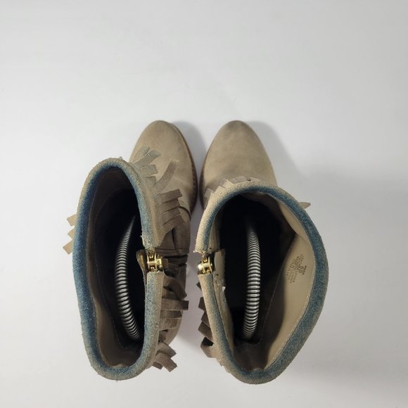 Ralph Lauren Mara Brown Suede Fringe Seamed Ankle Bootie Women's Size 6B - Picture 5 of 12